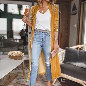 Women's Gold Long Cardigan